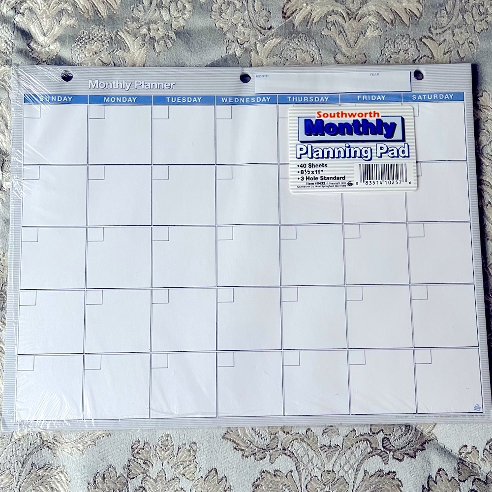 🔸3/$20🔸NWT-Monthly Desk Pad Planner by Southworth~8 1/2”x 11”